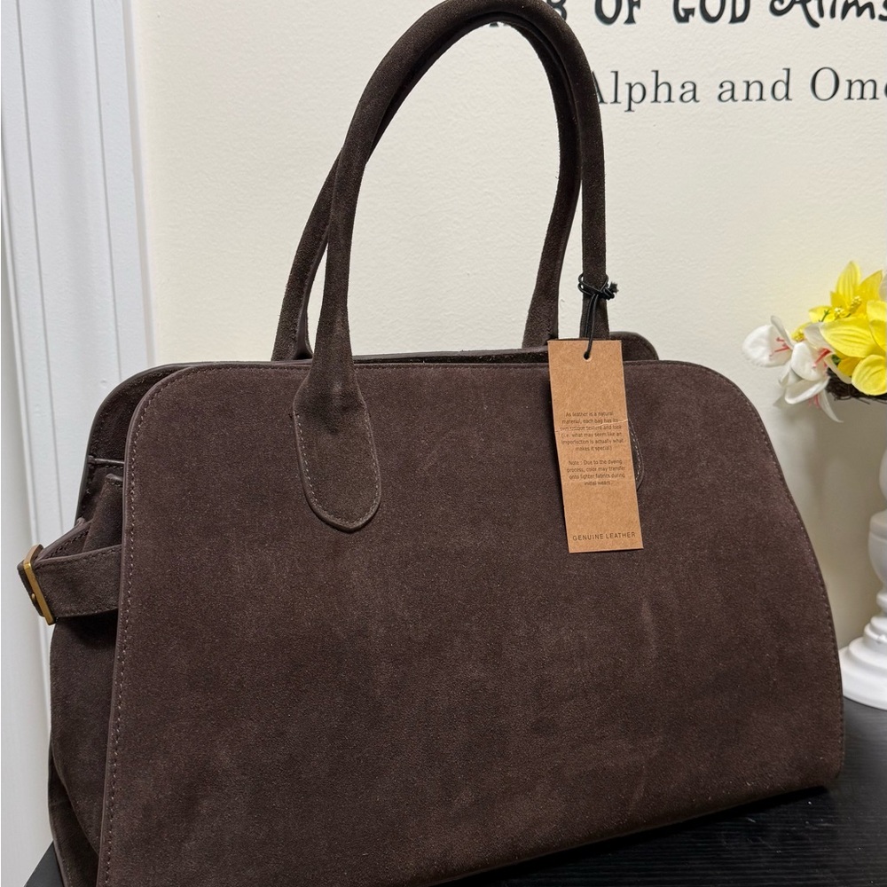 Sophisticated Brown Suede Men's Briefcase